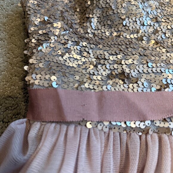 Hailey Adrianna Papell Mini Dress Formal Prom Beige Pink Sequin Tulle Skirt XS - Picture 6 of 12